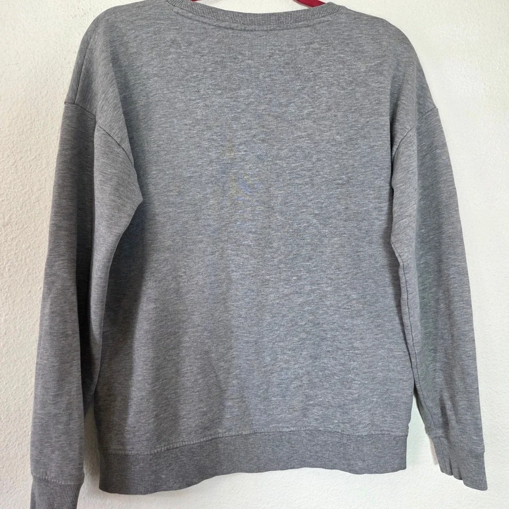 Vans Women's Gray Floral Logo Crewneck Sweatshirt Pullover Casual Small